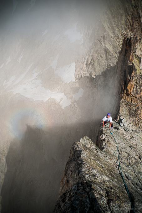 Sur l'arête effilée de la Dibona.