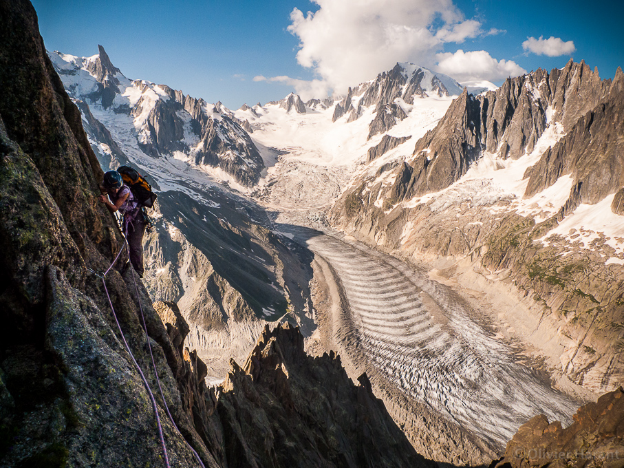 Sur le flanc Ouest de l'arête