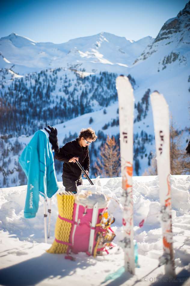 Setting up the bivouac