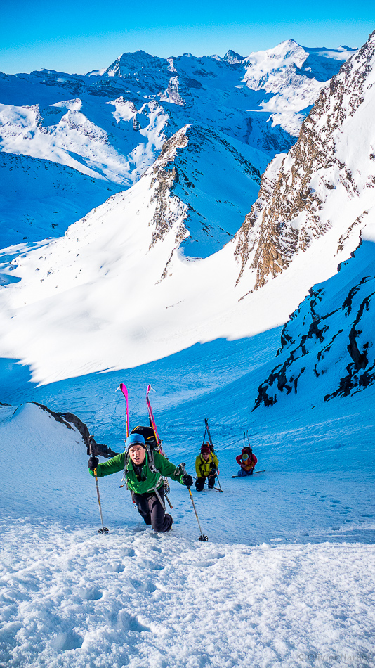 Couloir below the Pas du Bouquetin