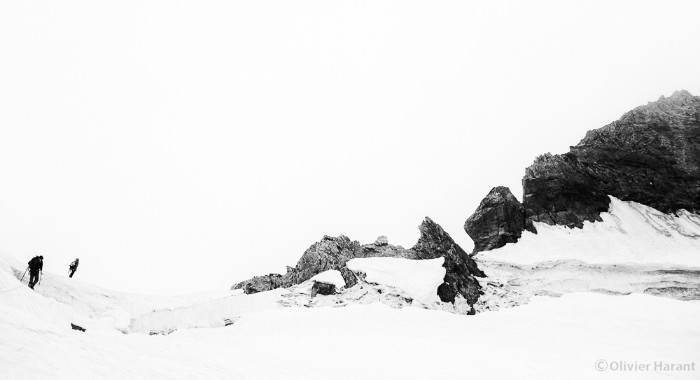 Stepping onto the NE ridge of the Râteau